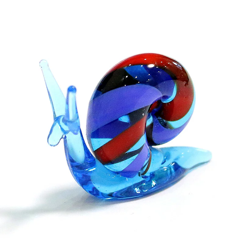 Handmade Murano Glass Snail Miniature Figurines Ornaments Cute Animal Craft Collection Home Tabletop Garden Decor New Year Gifts