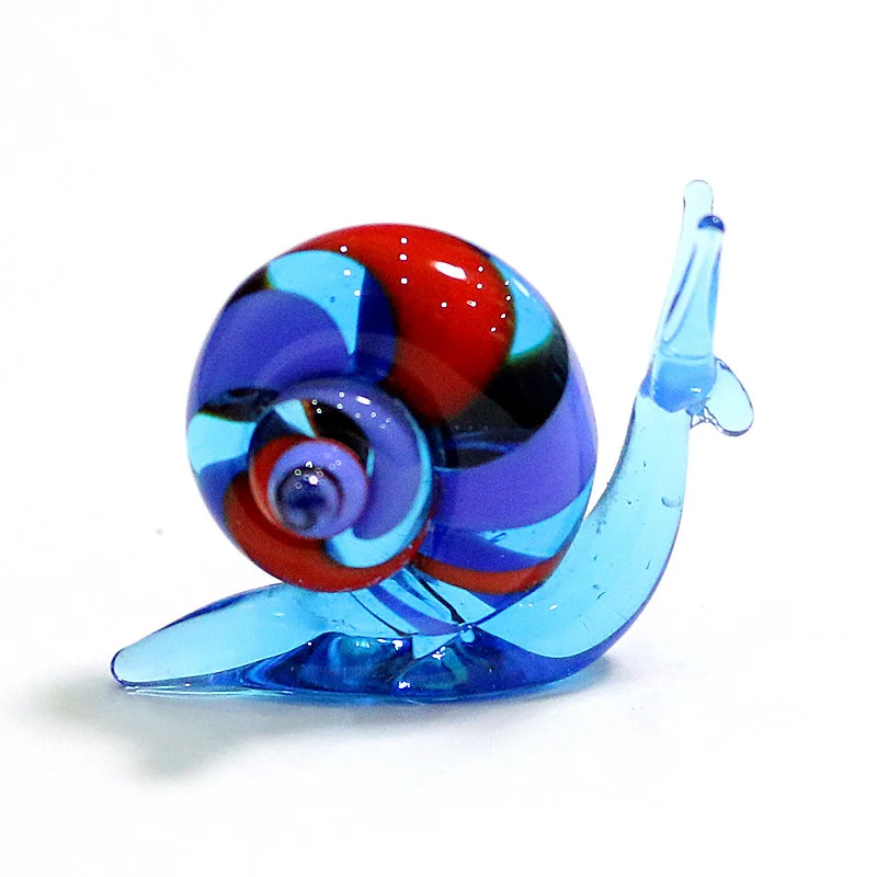 Handmade Murano Glass Snail Miniature Figurines Ornaments Cute Animal Craft Collection Home Tabletop Garden Decor New Year Gifts