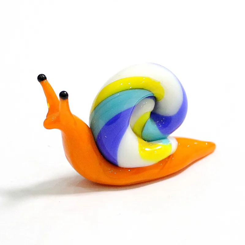 Handmade Murano Glass Snail Miniature Figurines Ornaments Cute Animal Craft Collection Home Tabletop Garden Decor New Year Gifts
