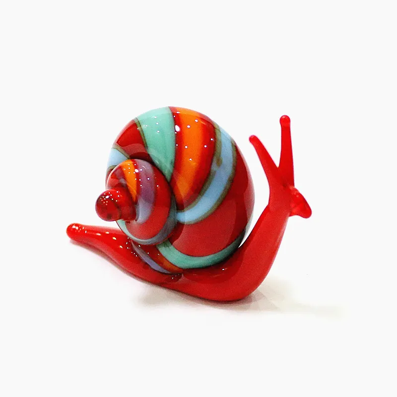 Handmade Murano Glass Snail Miniature Figurines Ornaments Cute Animal Craft Collection Home Tabletop Garden Decor New Year Gifts