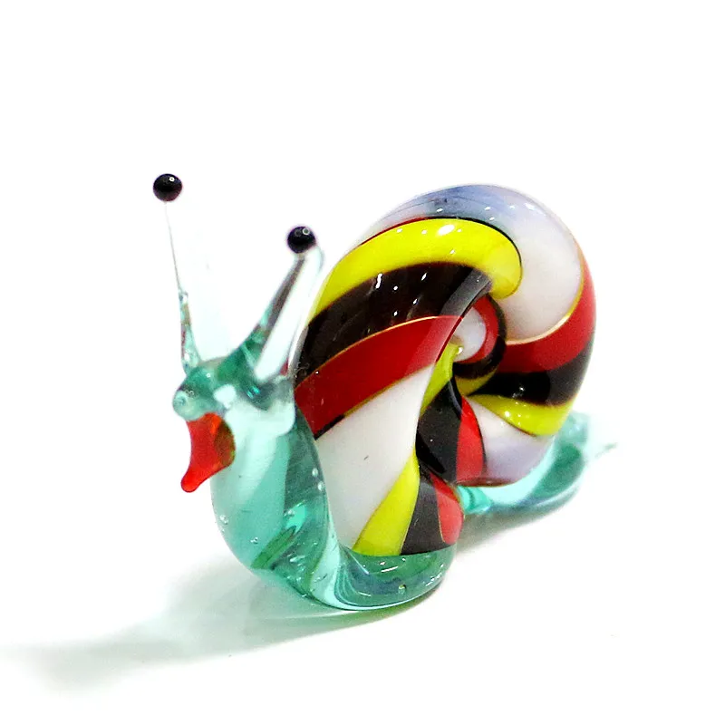 Handmade Murano Glass Snail Miniature Figurines Ornaments Cute Animal Craft Collection Home Tabletop Garden Decor New Year Gifts