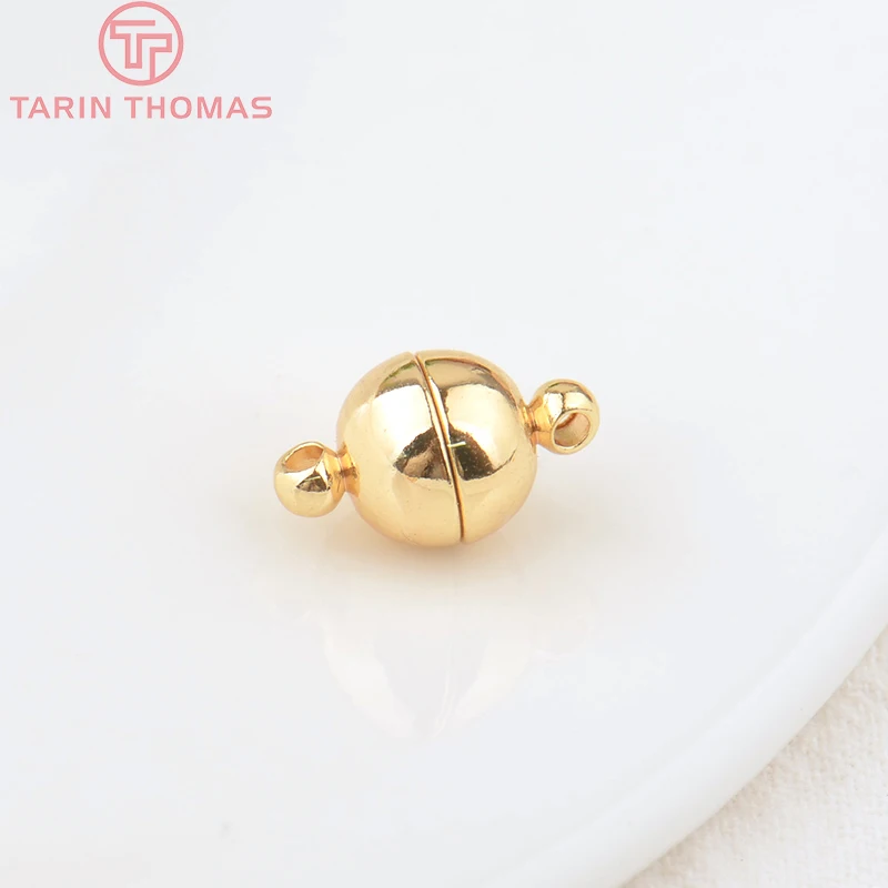 (2829)6 Sets 8x13MM 24K Gold Color Brass Magnetic Bracelet Clasp Beads High Quality for Diy Jewelry Making Findings Accessories