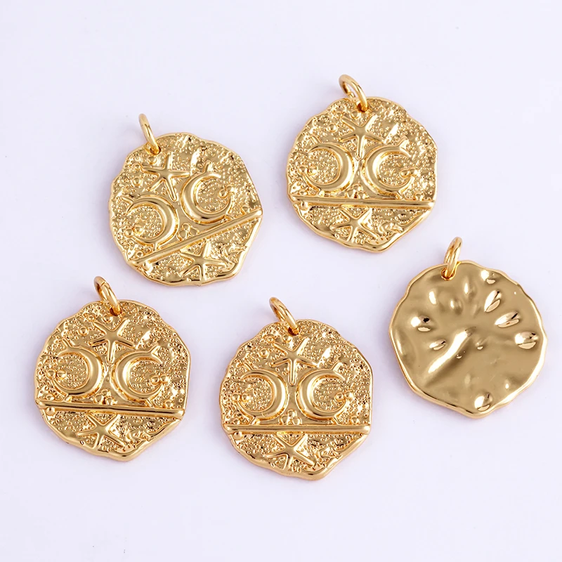 Dandelion Earth Star Heart Hand Cubic Zirconia CZ Paved Charm, 18K Real Gold Plated Colour , Craft Jewelry Supplies L87