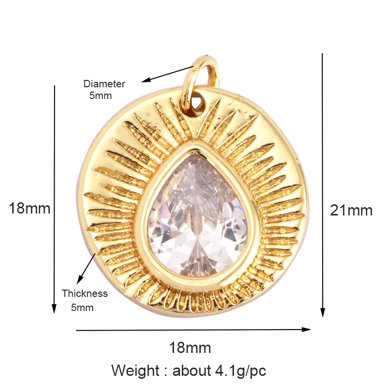 Dandelion Earth Star Heart Hand Cubic Zirconia CZ Paved Charm, 18K Real Gold Plated Colour , Craft Jewelry Supplies L87