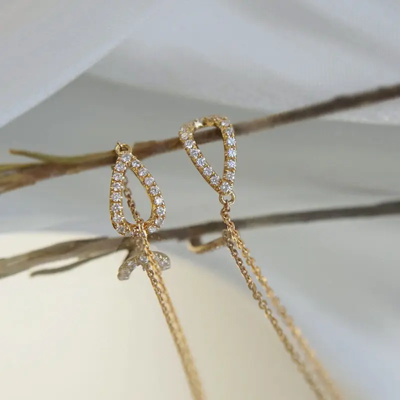 Minimalist Long Tassel Drop Earrings For Women Gold Color Geometric Water Drop Hanging Ear Line Party Jewelry Pendientes