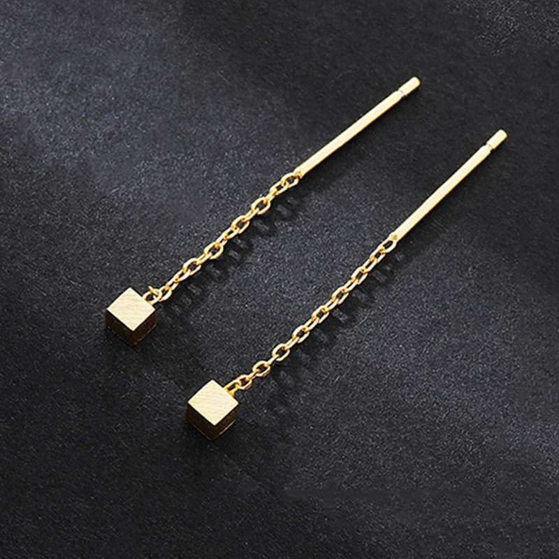 Minimalist Long Tassel Drop Earrings For Women Gold Color Geometric Water Drop Hanging Ear Line Party Jewelry Pendientes