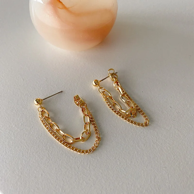 Minimalist Long Tassel Drop Earrings For Women Gold Color Geometric Water Drop Hanging Ear Line Party Jewelry Pendientes