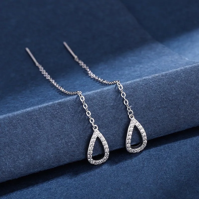 Minimalist Long Tassel Drop Earrings For Women Gold Color Geometric Water Drop Hanging Ear Line Party Jewelry Pendientes