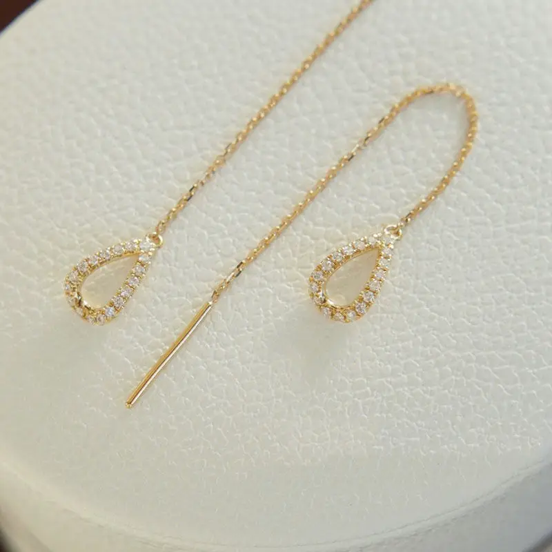 Minimalist Long Tassel Drop Earrings For Women Gold Color Geometric Water Drop Hanging Ear Line Party Jewelry Pendientes