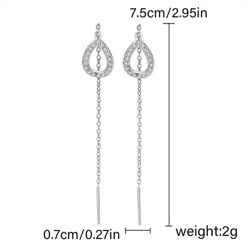 Minimalist Long Tassel Drop Earrings For Women Gold Color Geometric Water Drop Hanging Ear Line Party Jewelry Pendientes