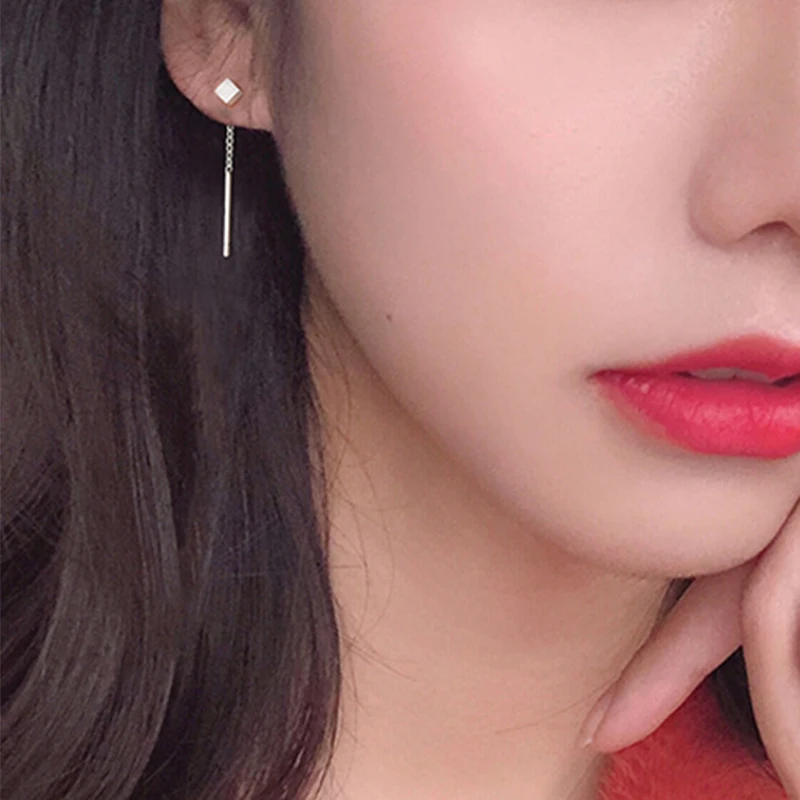 Minimalist Long Tassel Drop Earrings For Women Gold Color Geometric Water Drop Hanging Ear Line Party Jewelry Pendientes