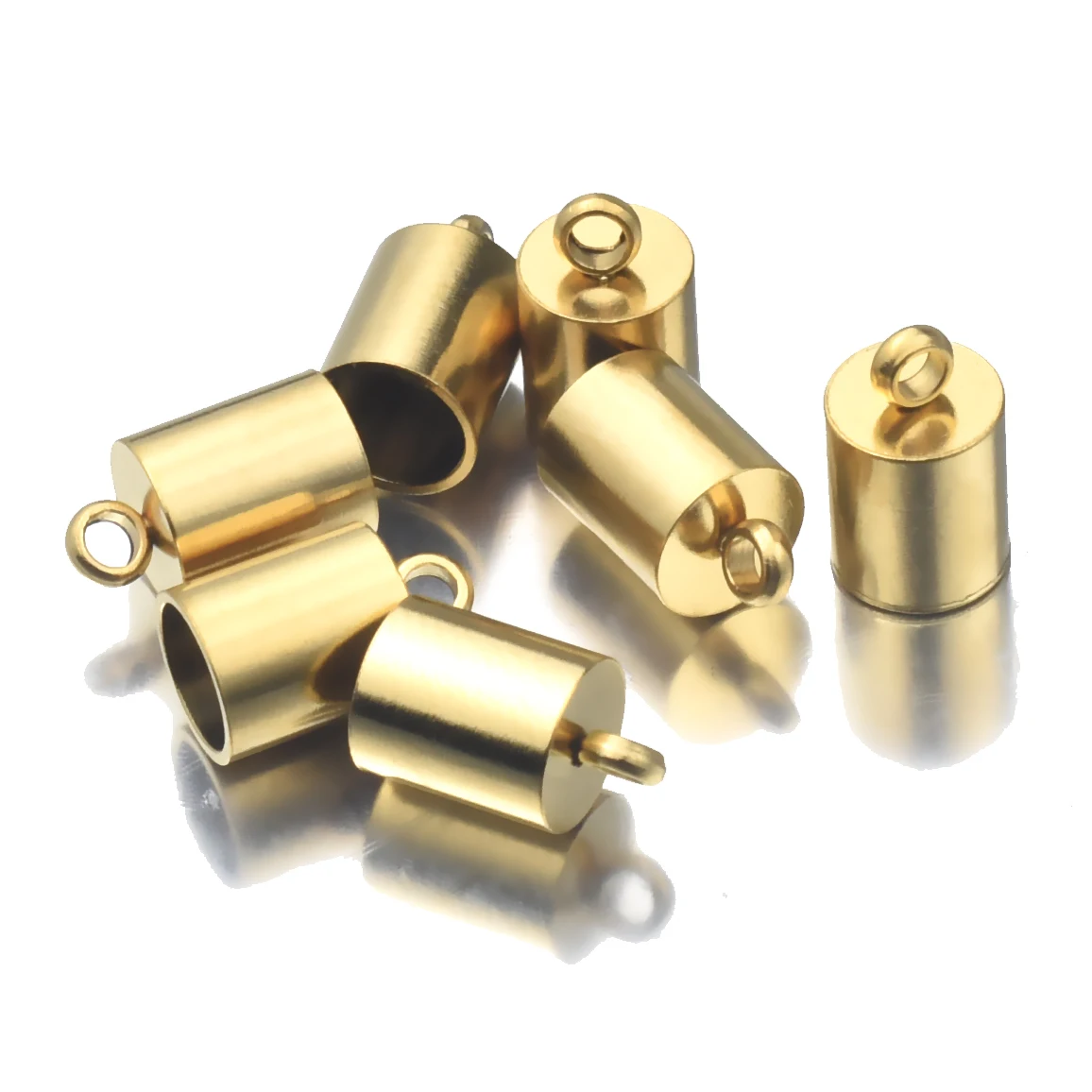 10pcs Lot Stainless Steel Silver Gold Clasps Cords End Caps Cord for Diy Jewelry Making Bracelet Necklace DIY Jewelry Findings
