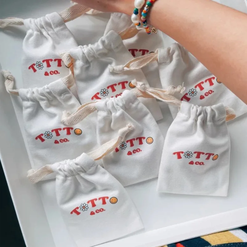 Higher Quality Cotton Gift Bags 5x7cm(2"x2.75") 7x9cm 11x14cm 15x20cm(6x8in) Makeup Drawstring Pouches