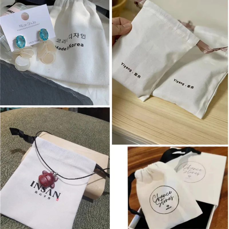 Higher Quality Cotton Gift Bags 5x7cm(2"x2.75") 7x9cm 11x14cm 15x20cm(6x8in) Makeup Drawstring Pouches