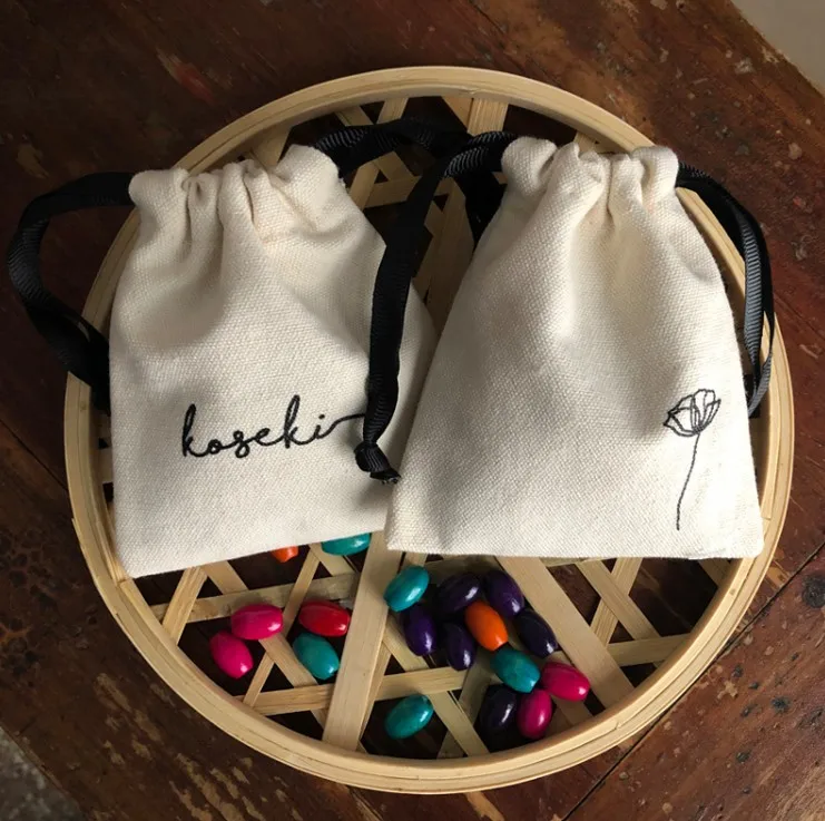 Higher Quality Cotton Gift Bags 5x7cm(2"x2.75") 7x9cm 11x14cm 15x20cm(6x8in) Makeup Drawstring Pouches