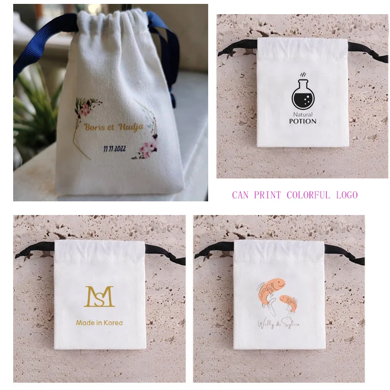 Higher Quality Cotton Gift Bags 5x7cm(2"x2.75") 7x9cm 11x14cm 15x20cm(6x8in) Makeup Drawstring Pouches