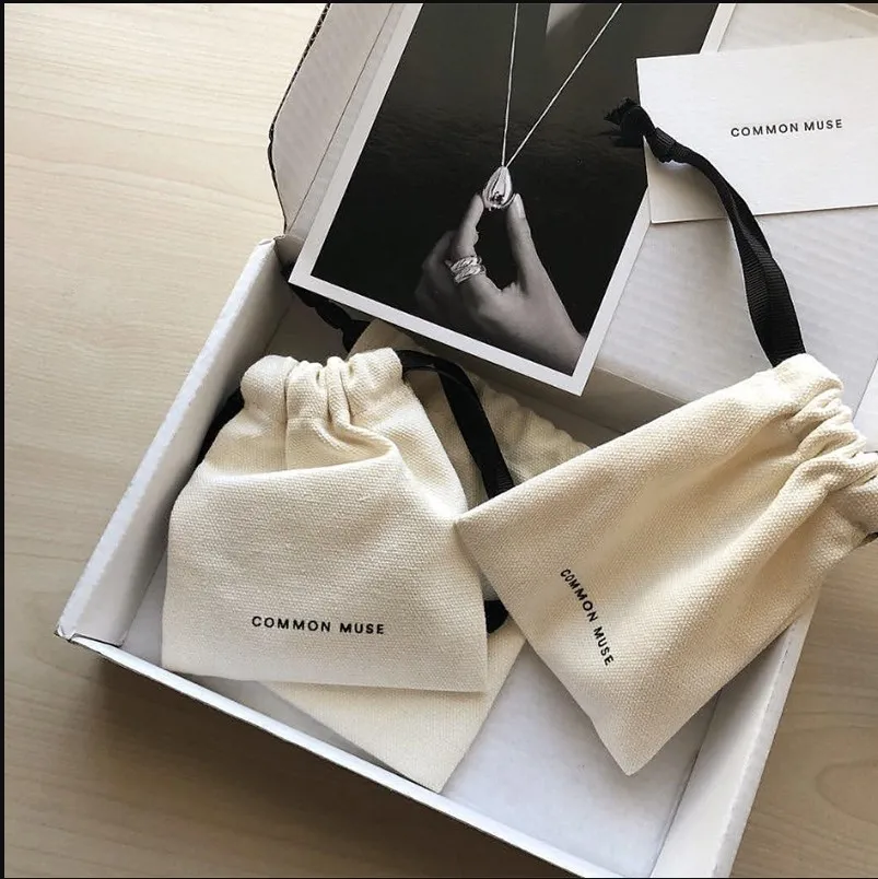 Higher Quality Cotton Gift Bags 5x7cm(2"x2.75") 7x9cm 11x14cm 15x20cm(6x8in) Makeup Drawstring Pouches