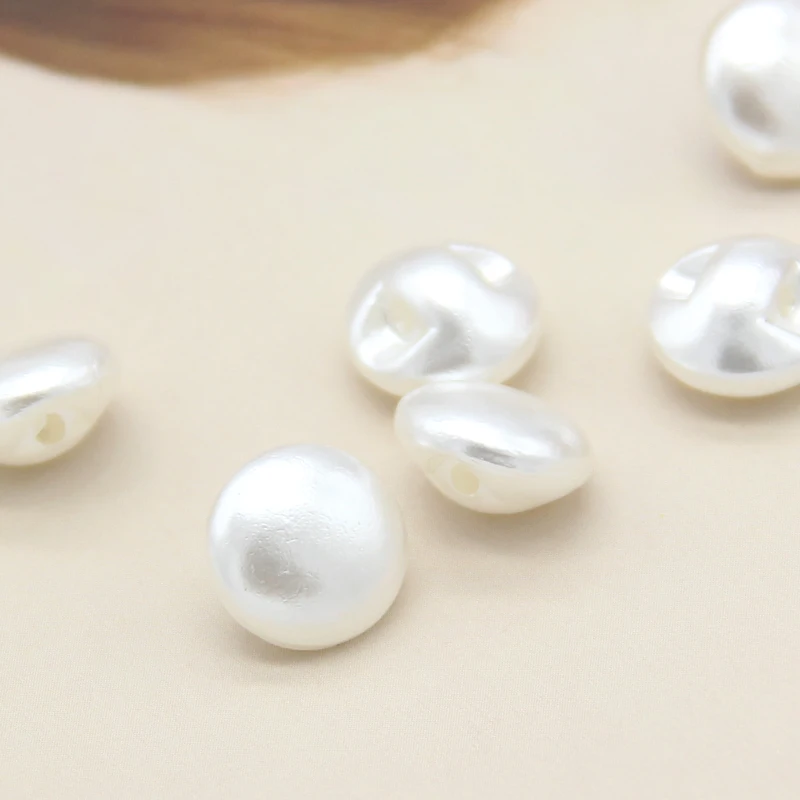 10mm Mini White Mushroom Faux Pearl Wedding Buttons For Clothes Women Shirt Decorative Handmade DIY Crafts Accessories Wholesale