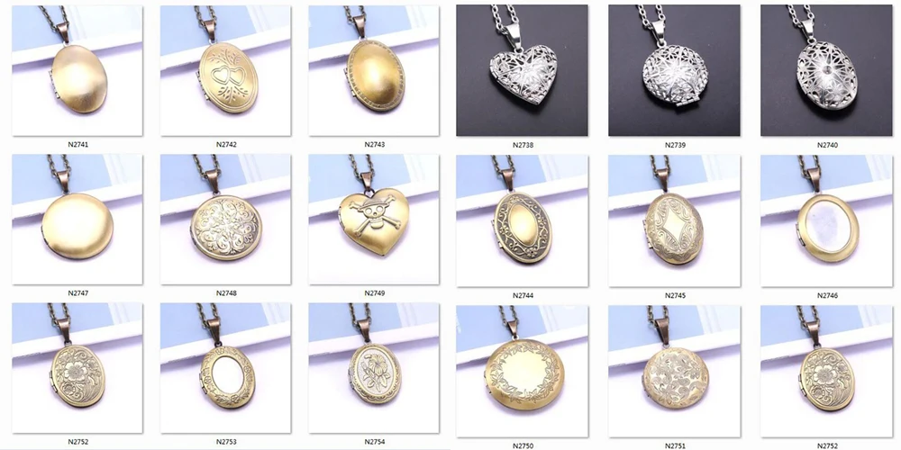 Copper Color Love Heart Locket Pendants for Women Men Openable Photo Frame Glossy Family Pet Picture Necklace Family Love Gift