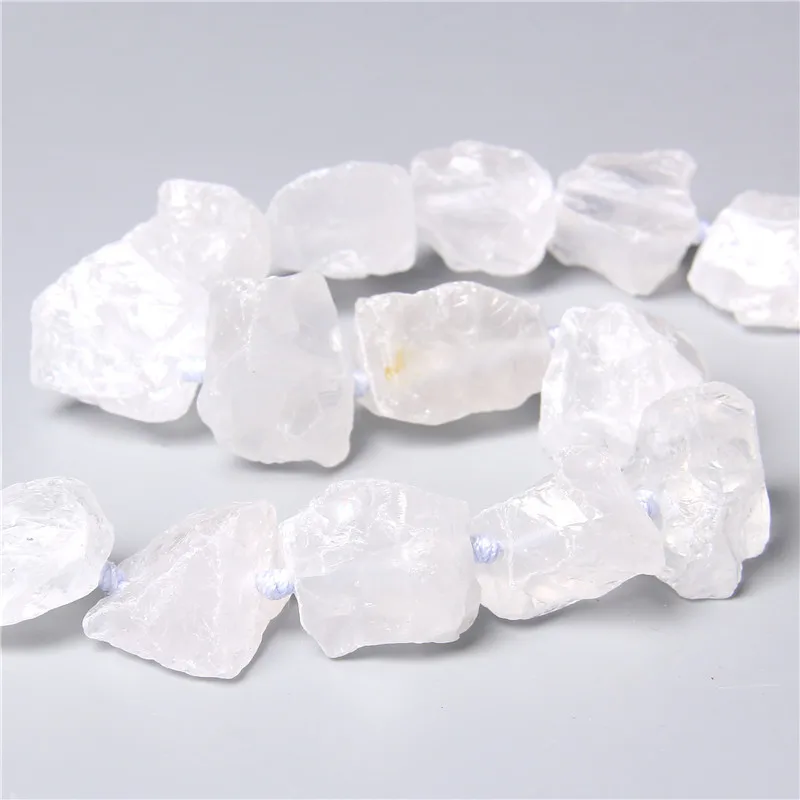 2-3cm Natural Clear White Quartz Beads Freeform Raw Minerals Crystal Nugget Stone Beads Gravel For Jewelry Making DIY 7-8Pcs