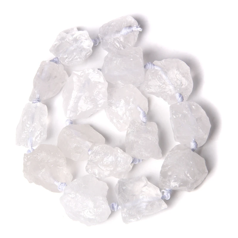 2-3cm Natural Clear White Quartz Beads Freeform Raw Minerals Crystal Nugget Stone Beads Gravel For Jewelry Making DIY 7-8Pcs