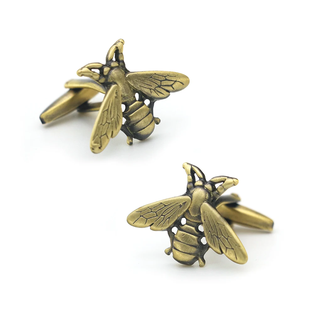 iGame Cute Bee Cuff Links Yellow Color Wasp Design Quality Brass Material Men's Cufflinks Wholesale & Retail