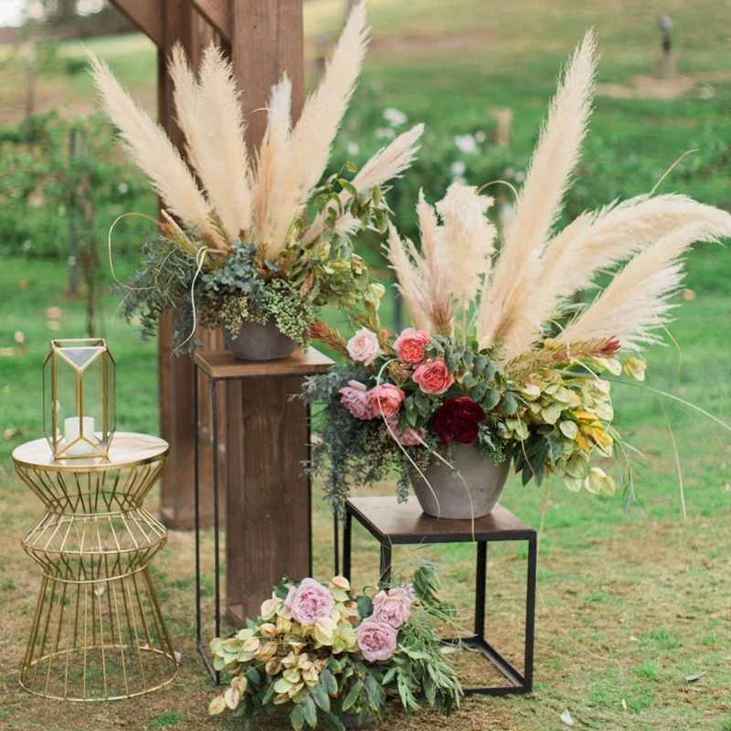5Pcs Faux Pampas Grass Large 120/100/85cm Flower Bouquet Fake Artificial Pampas Grass Decor Tall Fluffy Stems Living Room Decor