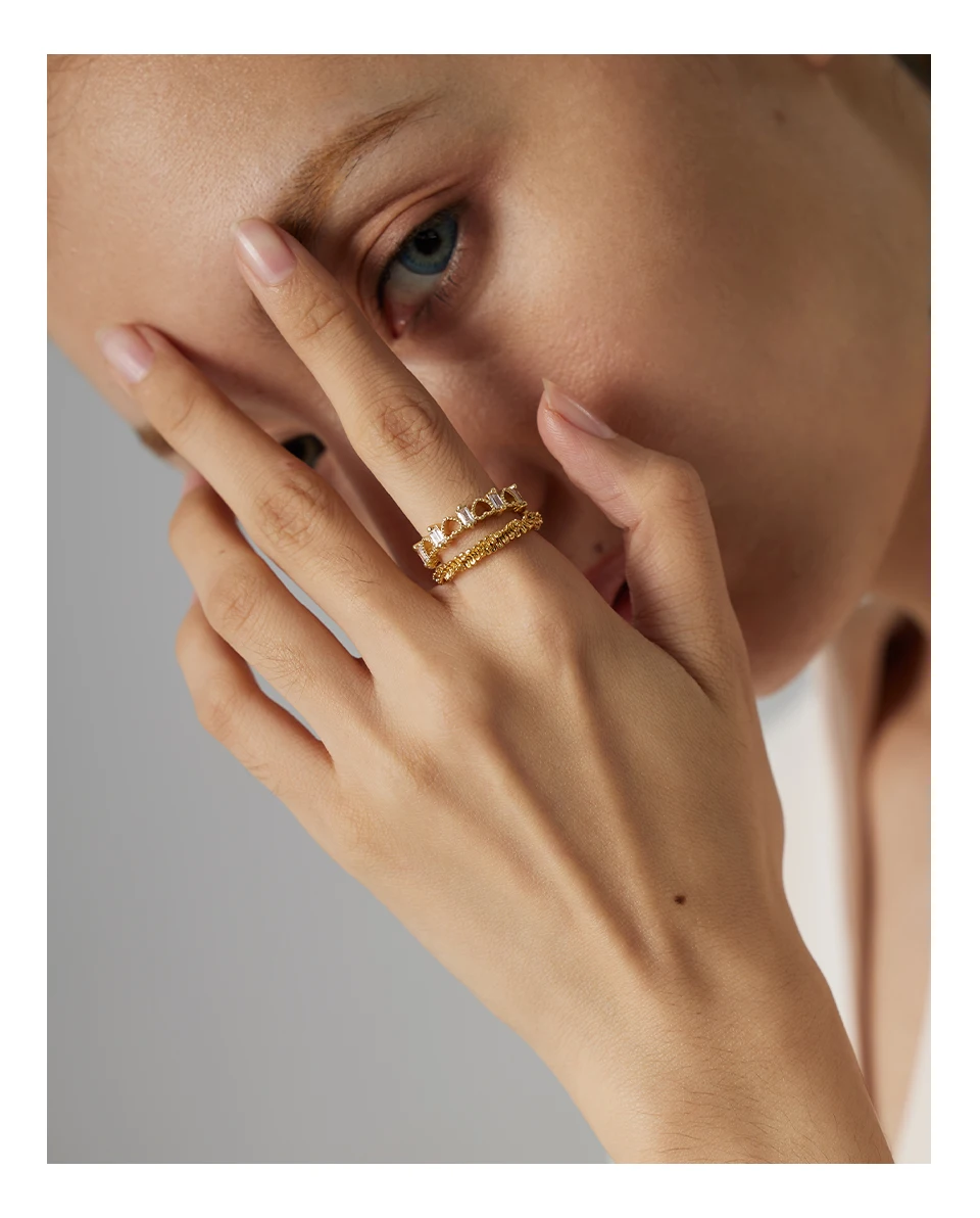 Yhpup Stainless Steel Twist Finger Ring for Women High Quality Metal Gold 18 K Plated Round Bijoux Femme Accessories