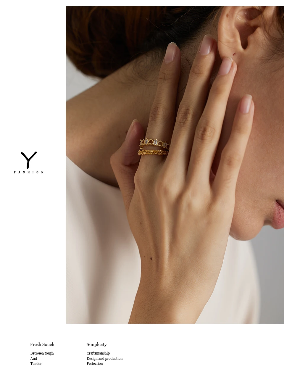 Yhpup Stainless Steel Twist Finger Ring for Women High Quality Metal Gold 18 K Plated Round Bijoux Femme Accessories