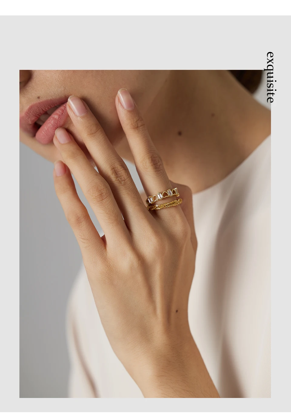 Yhpup Stainless Steel Twist Finger Ring for Women High Quality Metal Gold 18 K Plated Round Bijoux Femme Accessories