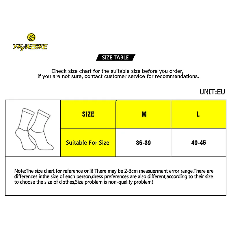 YKYWBIKE Sports Racing Cycling Socks Professional Brand Sport Socks Breathable Road Bike Bicycle Socks Men and Women Outdoor