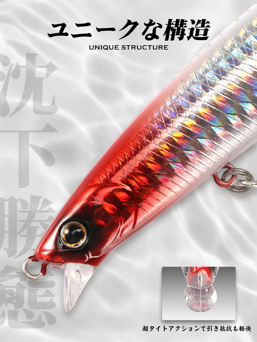 Hunthouse Tungsten Minnow Fishing Lure 135mm 21g Dynamic Balance Casting System Floating Wobblers Bait For Bass Blue Fish LW430