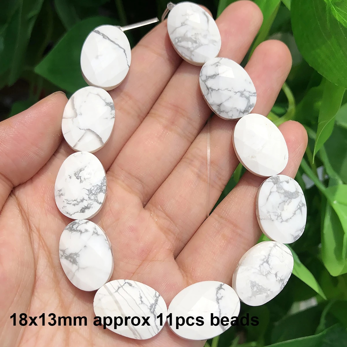 Natural Stones Matte White Howlite Turquoises Beads Tube Faceted Round Loose Seed Beads for Jewelry Making DIY Handmade Bracelet