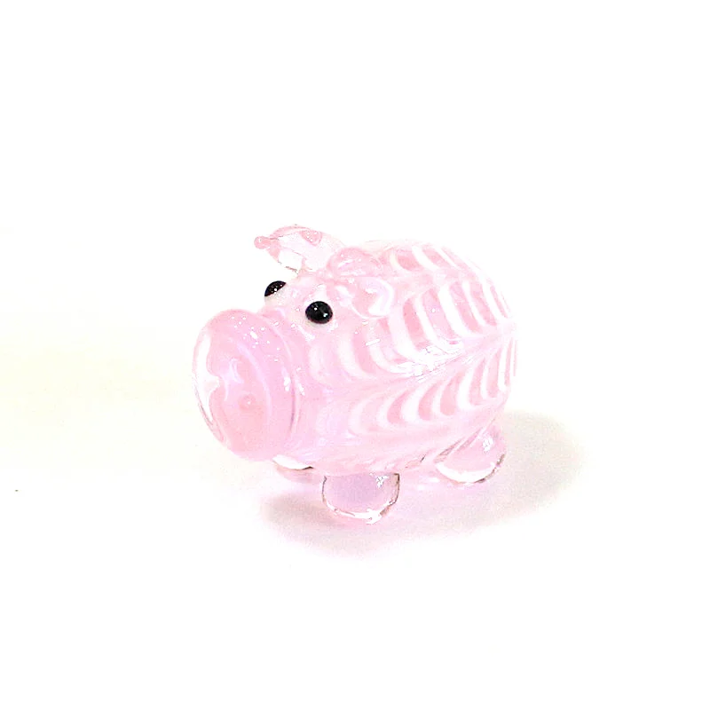 Different Styles Murano Glass Pig Mini Figurines Cute Tiny Animal Craft Ornaments Home Table Fairy Garden Room Kawaii Decoration