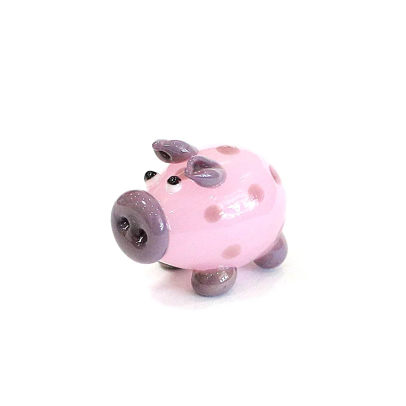 Different Styles Murano Glass Pig Mini Figurines Cute Tiny Animal Craft Ornaments Home Table Fairy Garden Room Kawaii Decoration