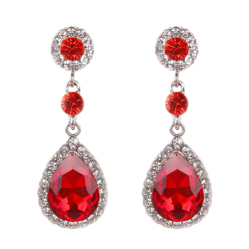 Hot Sale Water Droplets Dangle Earrings for Women Elegant CZ Crystal Shining Long Hanging Ear Fashion Wedding Party Jewelry