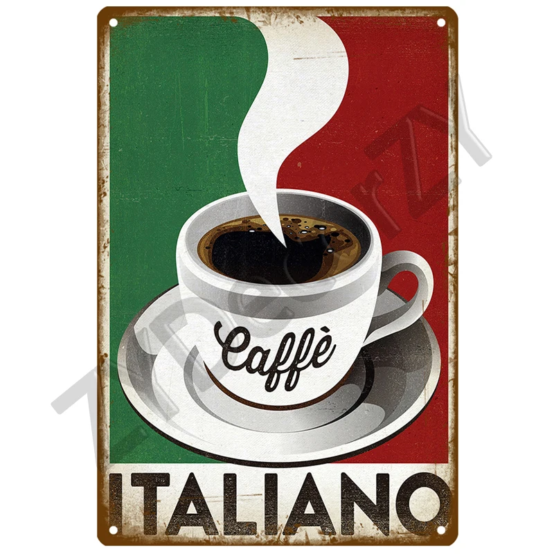 Coffee Retro Tin Sign Poster Vintage Wall Poster Metal Sign Decorative Wall Plate Kitchen Plaque Metal Vintage Decor Accessories