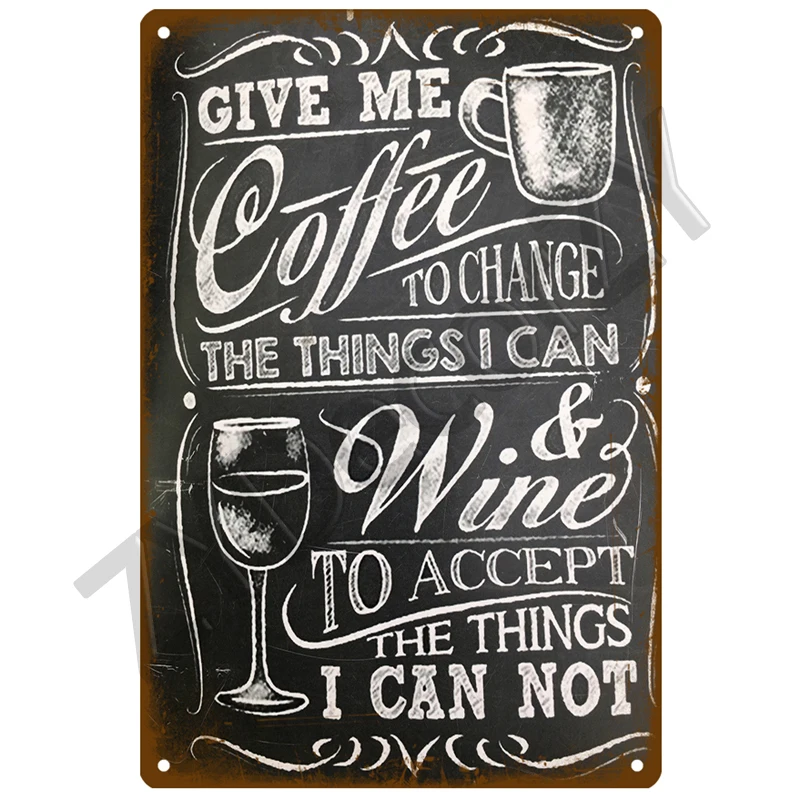 Coffee Retro Tin Sign Poster Vintage Wall Poster Metal Sign Decorative Wall Plate Kitchen Plaque Metal Vintage Decor Accessories