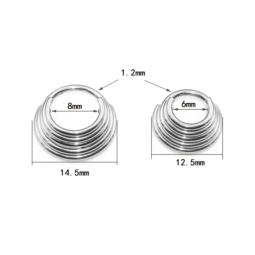 316L Surgical Steel Segment Nose Ring Septum Clicker Tragus Helix  Cartilage  Earrings  Body Piercing Jewelry for Women Men