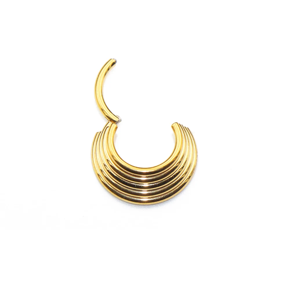 316L Surgical Steel Segment Nose Ring Septum Clicker Tragus Helix  Cartilage  Earrings  Body Piercing Jewelry for Women Men
