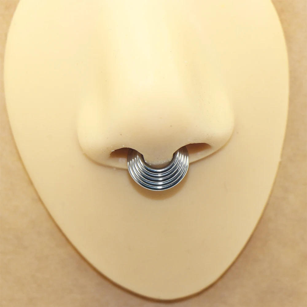 316L Surgical Steel Segment Nose Ring Septum Clicker Tragus Helix  Cartilage  Earrings  Body Piercing Jewelry for Women Men