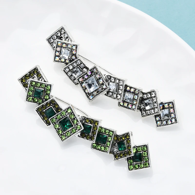 Wuli&baby Big Letter Rhinestone Brooch Pins Women 2 Colors Geometric Punk Women Sweater Coat Jewelry Pin Gift