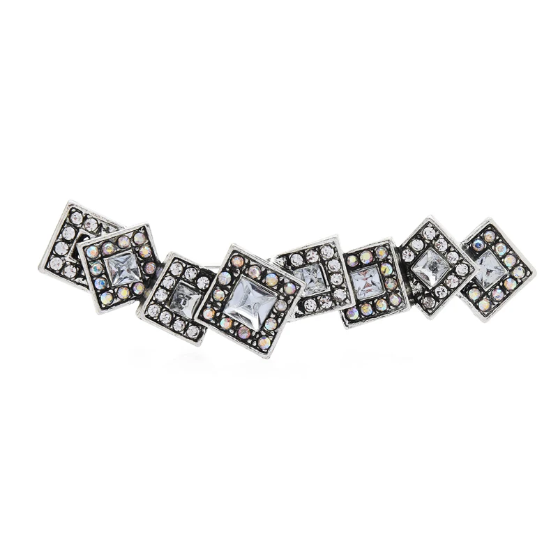 Wuli&baby Big Letter Rhinestone Brooch Pins Women 2 Colors Geometric Punk Women Sweater Coat Jewelry Pin Gift