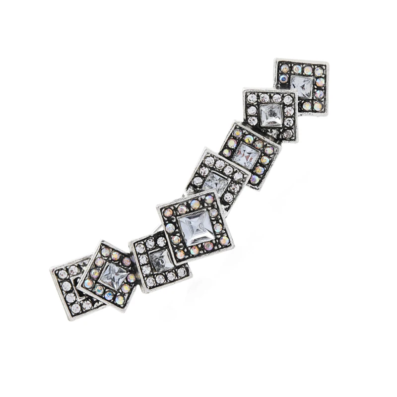 Wuli&baby Big Letter Rhinestone Brooch Pins Women 2 Colors Geometric Punk Women Sweater Coat Jewelry Pin Gift