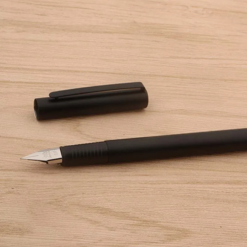 2022 Classic JINHAO 65 Stainless Steel Fountain Pen Frosted Black EF F Stationery Office School Supplies Writing Ink Pens New