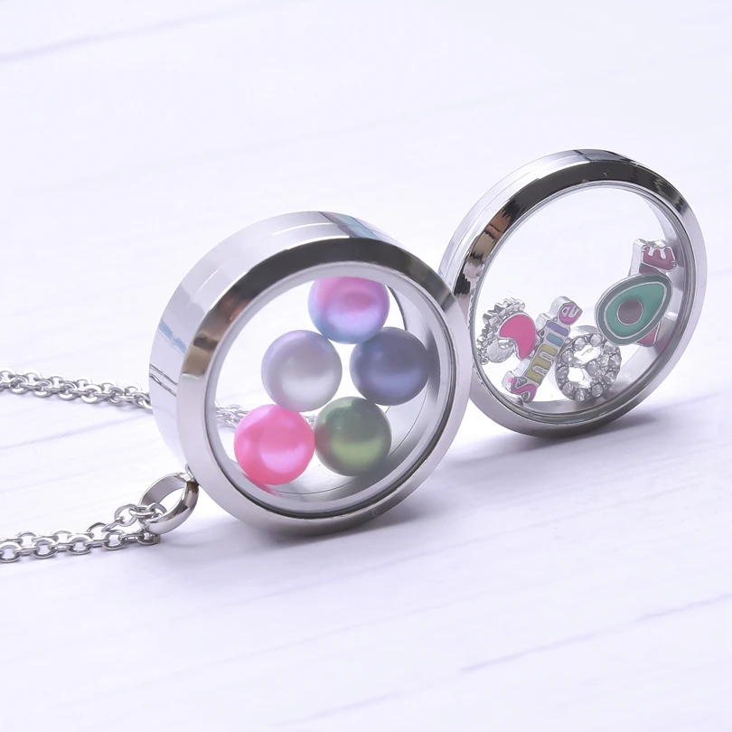 Heart Locket Pendant Necklace For Women Men Accessories Rhinestone Floating Lockets Charm Necklaces Fashion Jewelry Gift 3 Color