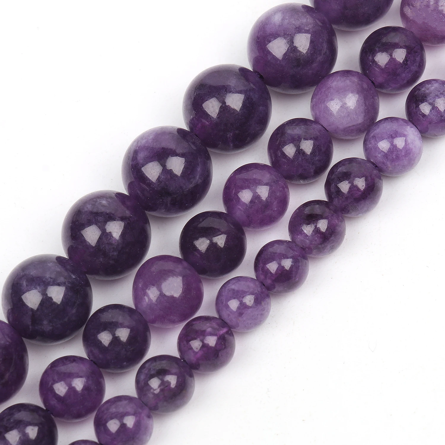 Natural Stone Beads Amethyst Round Beads Loose Spacer Crystal Quartz Beads for Jewelry Making DIY Handmade Bracelets Neckalces
