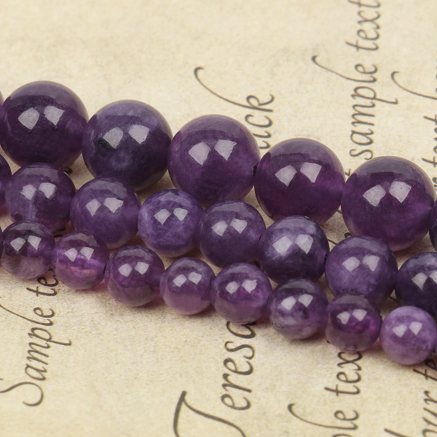 Natural Stone Beads Amethyst Round Beads Loose Spacer Crystal Quartz Beads for Jewelry Making DIY Handmade Bracelets Neckalces