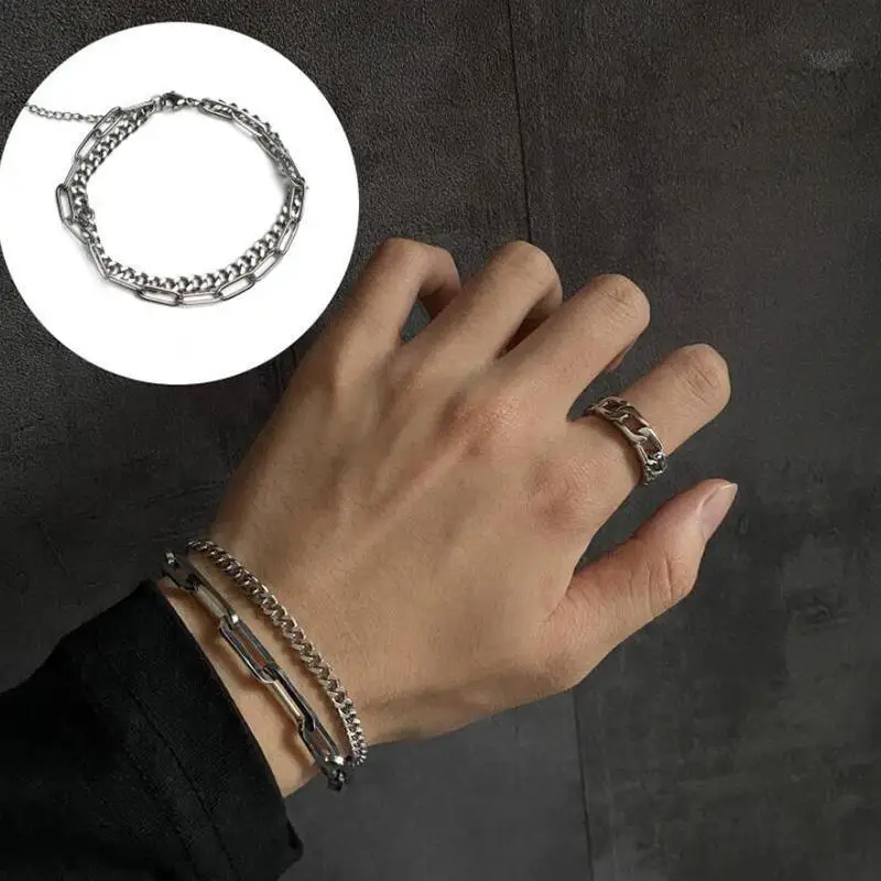 Fashion Chain Love Pearl Double Bracelet Temperament Peach Heart Pendant Bracelet Female College Student Jewelry Pulsera