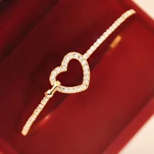 Fashion Chain Love Pearl Double Bracelet Temperament Peach Heart Pendant Bracelet Female College Student Jewelry Pulsera